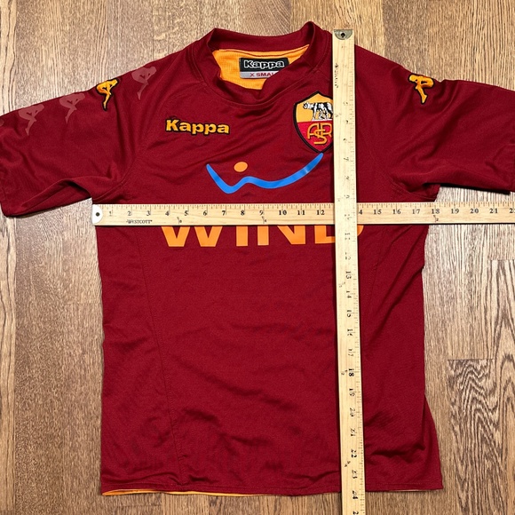 Vintage Y2K Kappa AS Roma Burgundy Red Training Soccer Jersey Mens XS - Picture 13 of 13